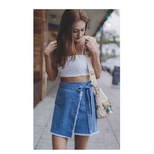 Madewell Raw Hem Wrap Skirt